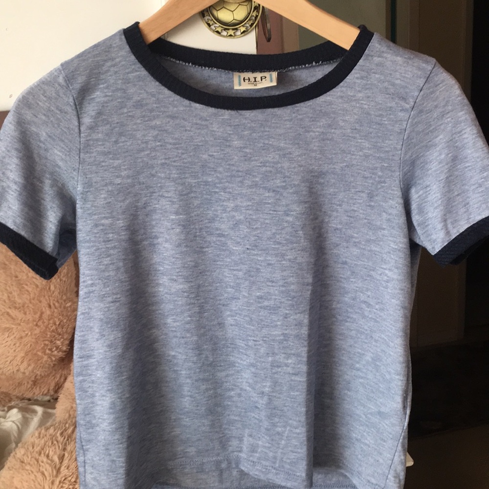 Blue baseball tee